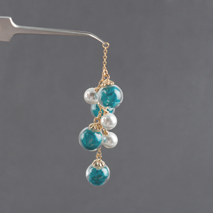 18K vergoldet M1081 Glas Beads pearls feathers Nickel-Free REACH Pass Schmuck Herstellung DIY Anhänger Ohrring <span class=keywords><strong>2</strong></span> teile/los - Product Image 5