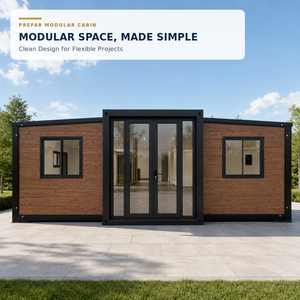 Casa Contenedor Modular Moderna, Cabaña Prefabricada de 20 Pies, Impermeable, Expandible, Diseño de Oficina, Forma Rectangular Minimalista - Product Image 1