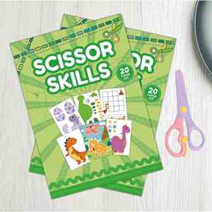 Kit d'art pour enfants, dinosaures, dessins animés amusants, éducatif pour la maternelle, jouets faits à la main, bricolage, livre de découpe et de collage en papier pour enfants - Product Image 1