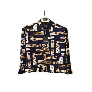 100% Cotton Poplin Yarn Dyed Print Eco-Friendly Anti-Wrinkle Stand Collar Slimfit Casual <b>Mens</b> <b>Shirt</b> Summer Latest 2025 Design - Product Image 1