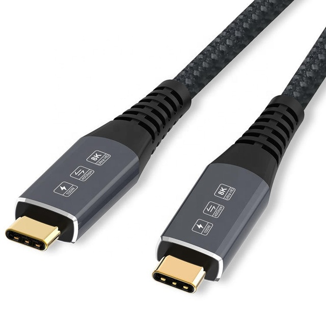 USB4 Cable 100W Fast Speed 40Gpbs Thunderbolt 4 Type C to Type C Data Cable for DisplayPort Transfer 8K Audio Video USB4.0 Cable