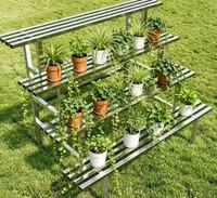Support à plantes en acier inoxydable pour extérieur, support de présentation de pots de fleurs en métal pour jardin