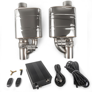 1 Paio di Valvole di <span class=keywords><strong>Scarico</strong></span> Universali 51/63/76mm con Sistema di Controllo Remoto Nero, Sinistra e Destra - Product Image 1