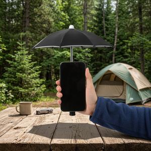 Mini Cute Sier Decorative Prop <b>Toy</b> Umbrella with Printed Logo Convenient Take-Out <b>Mobile</b> <b>Phone</b> Sunshade Plastic Handle - Product Image 4