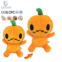 UYEAH CPC OEM/ODM – Nouvelle Coussin-Peluche Personnalisée Orange en Forme de Dessin Animé, Douce et Personnalisée, Figurine de Fruit en Peluche Citrouille pour Cadeau