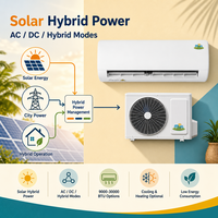Climatiseur solaire hybride OEM 9000 BTU Mini Split à onduleur AC/DC avec contrôle WiFi pour chambres et appartements