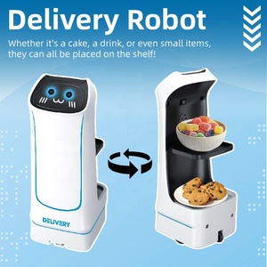 Robot de livraison télécommandé 2,4 GHz pour le service de repas, mini chariot de transport <span class=keywords><strong>RC</strong></span> avec lumières et sons - Product Image 3
