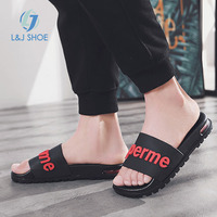 Chaussons en Caoutchouc Fantaisie Personnalisables L&J pour Hommes, Sandales Coulissantes Nouveau Modèle en Caoutchouc Noir, Claquettes Bulle pour Hommes