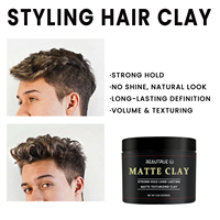 Argile coiffante mate pour hommes, marque privée, argile glaciaire, pommade coiffante, argile texturisante, produits capillaires pour hommes