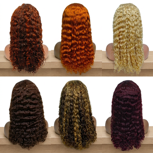 Letsfly Promotion 74$ 200% Density Water Wave <b>Wig</b> Transparent <b>Lace</b> Front <b>Wigs</b> Virgin Human Hair 20 Inch 13X4 <b>Lace</b> Frontal <b>Wigs</b> - Product Image 1
