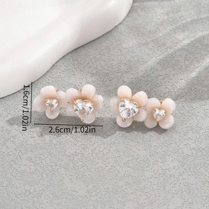 Flower Stud <b>Earrings</b> With Zircon Inlay For Women Party Jewelry Stainless Steel Ear <b>Posts</b> Geometric Floral Design - Product Image 4