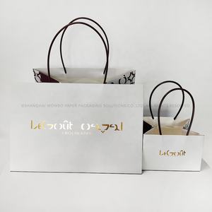 กระเป๋าช้อปปิ้งกระดาษคราฟท์ขนาดจัมโบ้100กระเป๋าช้อปปิ้งแบบถือพิมพ์ลายหรูหราชุดเล็กขนาดจัมโบ้ขนาดกลาง - Product Image 5