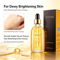 Sérum facial à l'acide hyaluronique et aux flocons d'or 24 carats 100 ml, niacinamide, collagène, éclaircissant, lissant, réparateur de la barrière cutanée, anti-âge