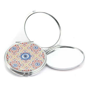 Evil Eye Mandala <b>Compact</b> <b>Mirror</b> Round Portable Makeup <b>Mirror</b> With Protective Case For Travel And Daily Use Epoxy <b>Compact</b> - Product Image 5