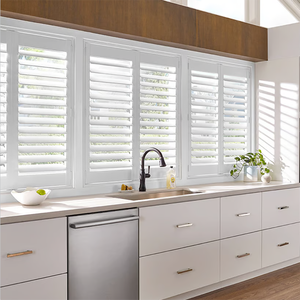 Giá bán buôn tùy chỉnh thực hiện không thấm nước trắng louver lưỡi <span class=keywords><strong>PVC</strong></span> và cửa sổ gỗ trồng cửa chớp - Product Image 5