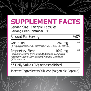 OEM ODM Factory Direct Green Tea Extract Fat Burner Capsules Supports Detoxification Programs <b>Metabolism</b> Boost Capsules - Product Image 2