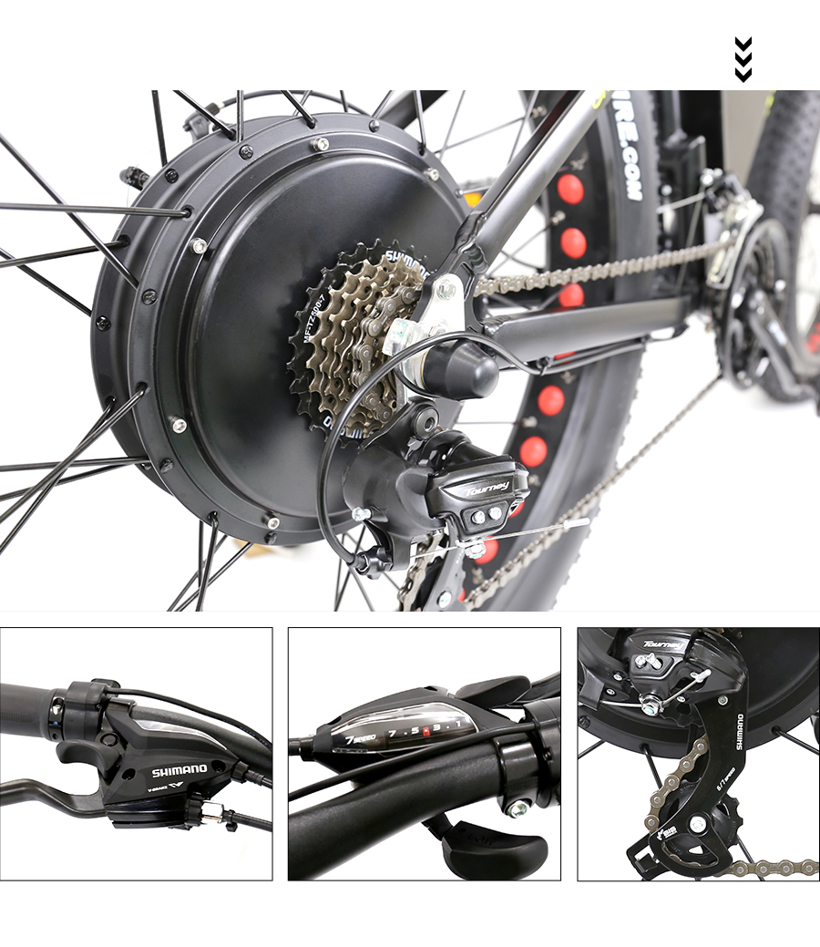 60V 2000W Powerful e-bikes A7AT26 55km/h speed long range 26”*4 chopper fat tire - A7 Series - 6