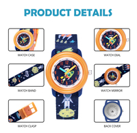 Montre pour enfants à cadran analogique à quartz avec motifs de dessins animés 3D et boîtier en PC étanche