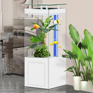 Acuarios acrílicos cuadrados grandes y medianos personalizados de fábrica con gabinete inferior, pecera decorativa y accesorios de vidrio - Product Image 2