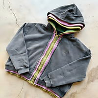 Fabricants de vêtements – Nouveaux sweats à capuche zippés personnalisés 500 g/m² en tissu épais délavé à l'acide, de haute qualité, avec triple fermeture éclair, coupe carrée et courte