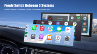 GPS de voiture Android 15 de 11,4 pouces avec CarPlay sans fil, Android Auto, double Bluetooth, FM, PND et prise en charge de la caméra AHD 1080P pour moniteur de voiture