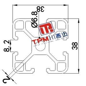 6000 serie anodizzato in alluminio T Slot profilo di estrusione 3838 profilo in alluminio 1.5 pollici alluminio Proflie - Product Image 6