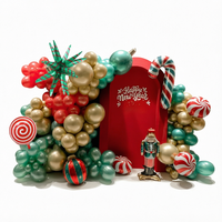 Latex Tischdekorations-Set Dunkelrot Grün Gold Extra Groß für Kinder Weihnachten Neujahr Feiertage Geburtstag Abschlussball