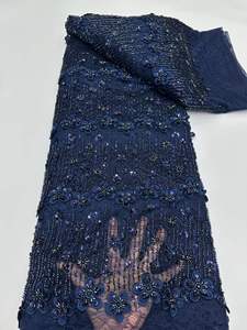 <span class=keywords><strong>Tela</strong></span> de <span class=keywords><strong>Tul</strong></span> Francés de Alta Calidad, Transpirable, Bordada, con Lentejuelas, para Vestidos de Novia y Fiesta - Product Image 2