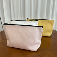 Tas Kanvas Zipper Portabel Ramah Lingkungan dengan Motif Garis-Garis, Custom Grosir, Bergaya Fashion untuk Menyimpan Alat Tulis, Kosmetik, dan Dompet