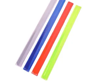 pvc snap bracelet reflective slap band slap bracelet with metal band High Visibility Reflective Slap Ankle and Wrist Band