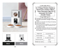 Distributeur intelligent pour animaux de compagnie, bouton de capacité de 5L, contrôle par application Wifi, deux bols d'alimentation, réglage intelligent de la minuterie, double mangeoire automatique pour animaux de compagnie