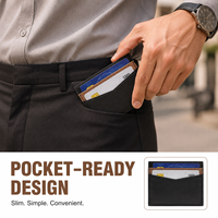 Portefeuille fin et minimaliste en cuir avec protection RFID pour cartes de crédit, format court pour poche avant, pour hommes et femmes