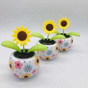 Solar Powered Unicorn <b>Plant</b> Desk Decor With <b>Light</b> Up Base For Office Or Home Gift - Product Image 2