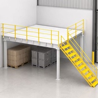 Plateforme de travail en acier thermolaqué pour entrepôt à plusieurs niveaux, conception modulaire, protection contre la corrosion, pour stockage en mezzanine
