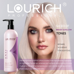 Shampoo violet anti-jaunissement LOURICH, neutralise les tons cuivrés, tonifiant pour cheveux blonds argentés, shampooing pour salon, vente en gros, marque privée, OEM - Product Image 6