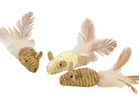Jouet à mâcher en sisal pour chat, bâton interactif double texture avec plumes et balle rebondissante marbrée, pour l'exercice des chatons d'intérieur