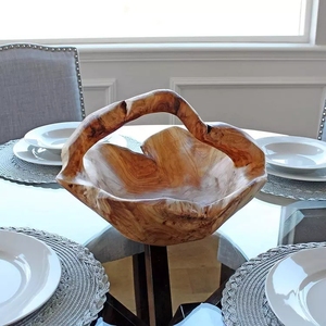 Gỗ Tự Nhiên Sharp Tay Khắc Gốc Khắc Trái Cây Giỏ Gỗ Gốc Khắc Bát Với Xử Lý - Product Image 6