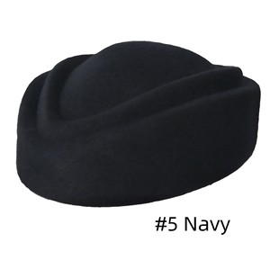 High Quality Wool Pillbox Hat Teardrop <strong>Fascinator</strong> Sweet Design for Four Seasons Stewardess Parties Casual Business Outdoor - Product Image 4