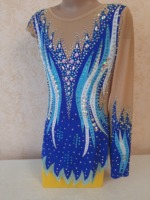 Luxueux Motif Conception Brillant Strass Gymnastique Artistique Justaucorps Filles Gymnastique Rythmique Compétition Costume Enfants