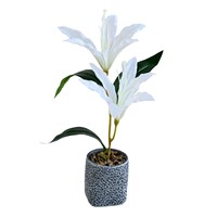Plante artificielle en pot de lys, mini bonsaï de lys artificiel avec pot, décoration de table pour la maison