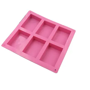 Nhà Máy Bán Buôn DIY Handmade Xà Phòng Silicone Tùy Chỉnh Nướng Khuôn Làm 6 Sâu Răng Khuôn 3 Mảnh Bánh Công Cụ Moule Silicone