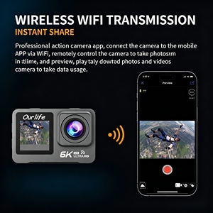 Nouvelle Caméra Sportive Transfrontalière 6K Étanche 30m Double Écran Anti-Tremblement WiFi Grand Angle 170° Enregistreur de <span class=keywords><strong>Casque</strong></span> pour Prises de Vue Extérieures - Product Image 4