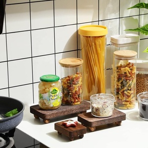 Bretelle in legno Vintage per la visualizzazione di legno piedistallo rustico in legno Stand vassoio montante per la casa decorazione <span class=keywords><strong>cucina</strong></span> - Product Image 6