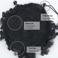 Chignon Afro court en fibre synthétique haute température, postiche pour femme, queue de cheval bouclée crépue pré-bouclée avec cordon de serrage