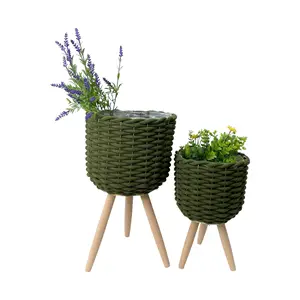 Vendita calda corda di cotone vaso di fiori pianta cesto pianta piantatrice decorativo per casa ufficio arredamento rustico