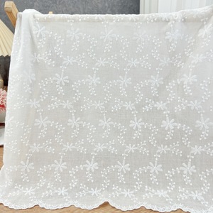 纯棉刺绣蕾丝面料Ins风格儿童服装提花面料 - Product Image 2