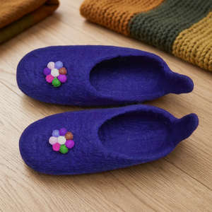 Unisex Eco-Friendly Wool Felt Flat Shoes From Nepal Handmade New Design for Baby's Indoor Home Use in Winter Autumn Spring - Product Image 2