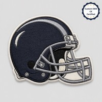 Écussons brodés personnalisés pour casques de football, thermocollants, en tissu sergé 3D, pour sacs à dos, commande en gros, motifs fleurs et cœurs pour chapeaux