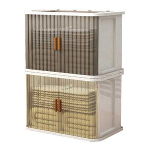 Yeya nhà hộ gia đình hợp thời trang lưu trữ Organizer đôi cửa mở Loại tủ quần áo cabiner với 2 ngăn kéo nhựa 37cm giá - Product Image 1