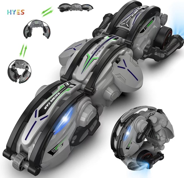 Huiye Snake Remote Control Car Outdoor 360° Rolling Rc Stunt Snake Car With Led Lights Kids Electric Tumbling Drift Rc Car Toys